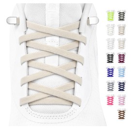 Stepace 2 Pairs (4 Pieces) Shoelaces, Elastic Shoelaces, Non-Tie Shoelaces, Elastic Laces, Elastic Laces with Metal Clasps, Suitable for Adults, Kids, Elderly People, Suitable for Casual Shoes,