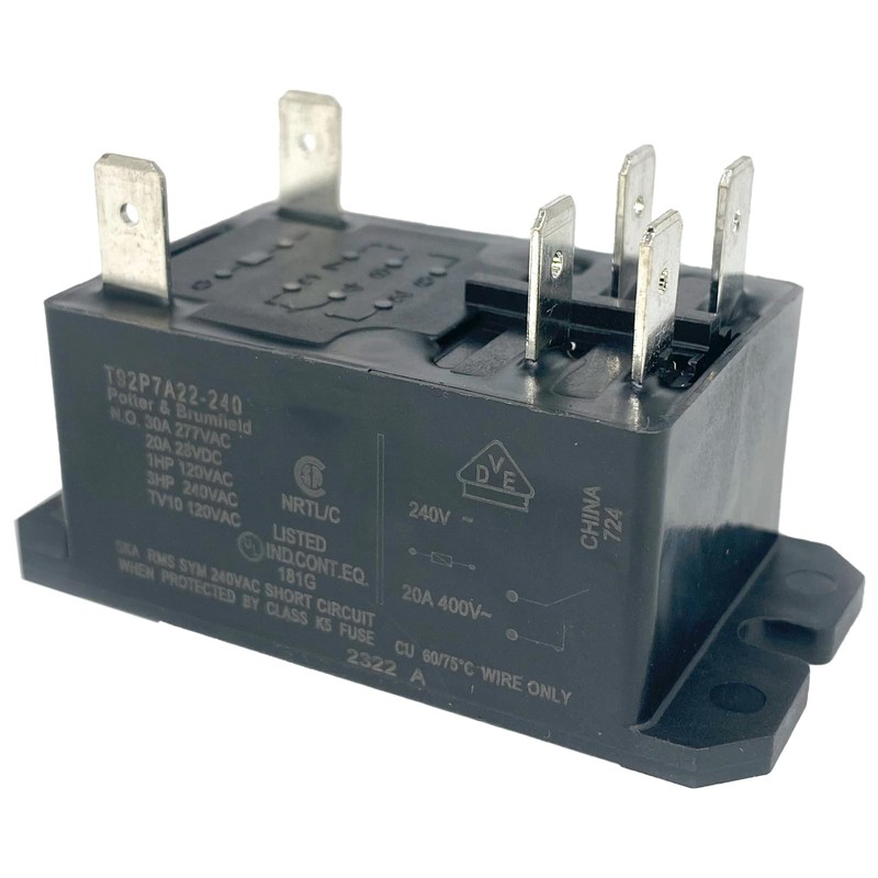 2-Pack T92P7A22-240 Power Relay - 240VAC 30A 6-Pin DPST-NO Industrial