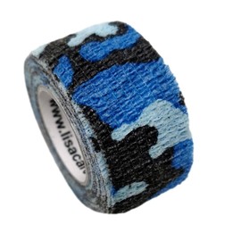 LisaCare Pflasterverband, Wundpflaster, Kinderpflaster, Tierpflaster, elastisch & ohne Kleber, 2,5cm breit (2er Packung, Camo Blau)