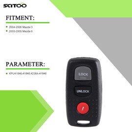 SCITOO 2 X Remotes Key Fob for Mazda for 3 for Mazda for 6 2004-2007 KPU41846 41846 4238A-41846