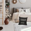 TKS MITLAN Scream Here Pillow Cover 18x18 inch Black White
