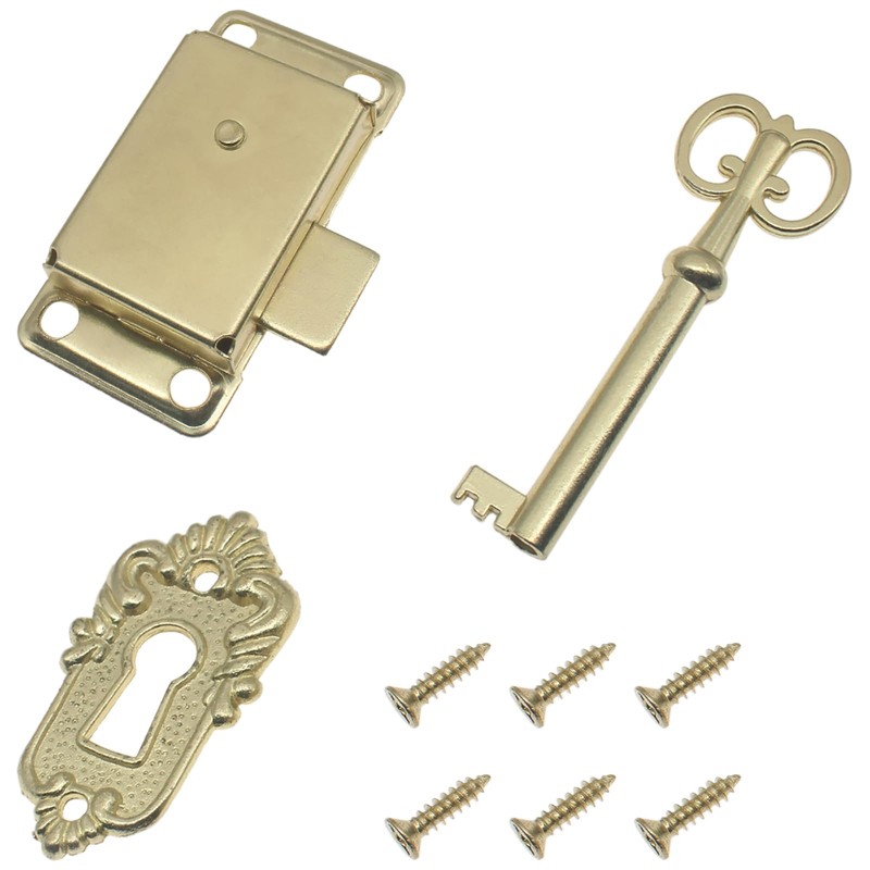 LBTODH Gold Vintage Cabinet Lock Antique Lock Spring Antique Lock