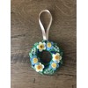 Felt Easter decoration, handmade Easter home decor, wreath with flowers