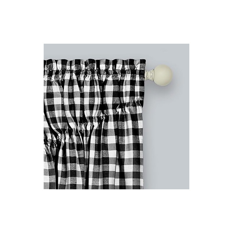 ACHIM Buffalo Check Gathered Swag Window Curtain Pair - 72