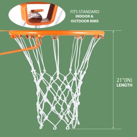 Syhood Basketball Net for All Weathers, Suitable for Standard Indoor or Outdoor Basketball Hoop, 12 Loops (5 Knots, White)