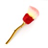 WOKOTO 1pcs Rose Nail Dust Brushes Embedded Red Rhinestones For