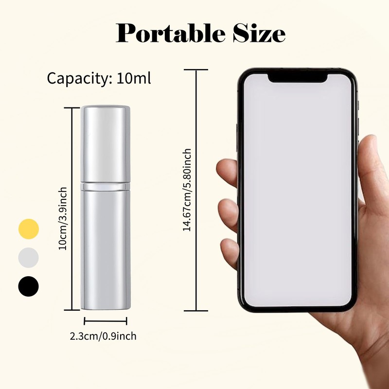 OBSGUMU 10ml Perfume Travel Bottle, 3pcs Perfume Atomiser Refillable, Spray