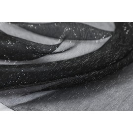 WINCESS YU Square Scarf for Women Satin Scarf Fahion Bandana Plaid Neckerchief Grid Neck Scarf for Lady for all Season (Black Double-Layer)