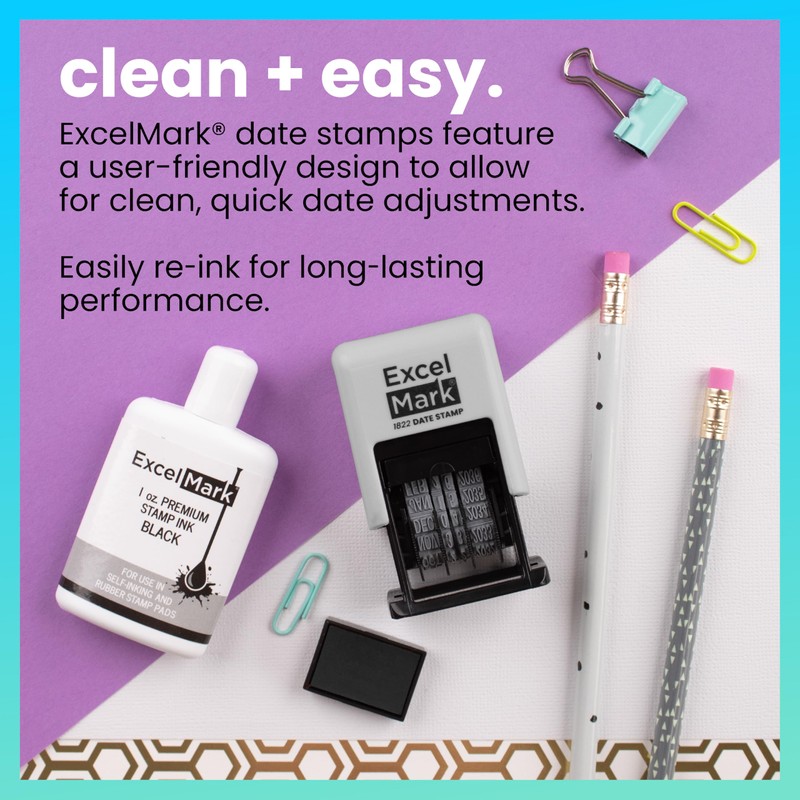 ExcelMark 1822 Date Stamp – Perfect for Shipping, Receiving, Expiration