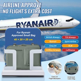 SZLX Ryanair Hand Luggage 40 x 20 x 25 Backpack for Airplane Underseat Cabin Bag Women's Travel Backpack Hand Luggage Aeroplane 45 x 36 x 20 Easyjet Backpack Waterproof Laptop Business Men's Travel