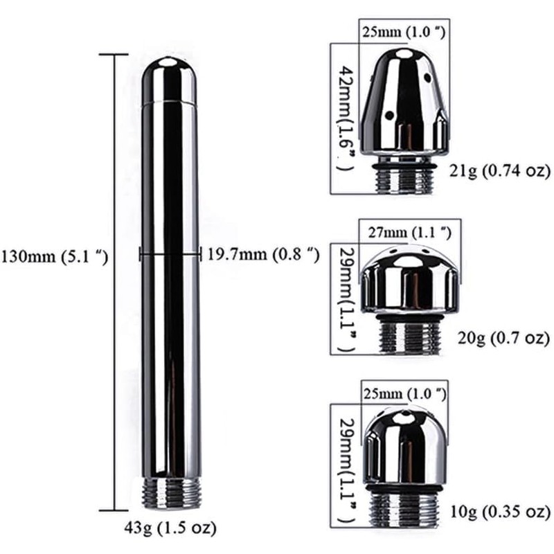 MEYILA Anal Wash Nozzle Aluminum Bend Groove Shower Nozzle Kit,