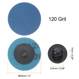 HARFINGTON 25pcs Quick Change Sanding Discs 2" 120 Grit R-Type Roll Lock Zirconia Conditioning Disc Sandpaper for Die Grinder Grinding Fast Cutting, Dark Blue