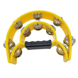 RuiMuQing Drums, Musical Instrument, Percussion, Karaoke, Atmosphere, Semicircular, Double Row Cymbal, Recitals, Banquets (Yellow)