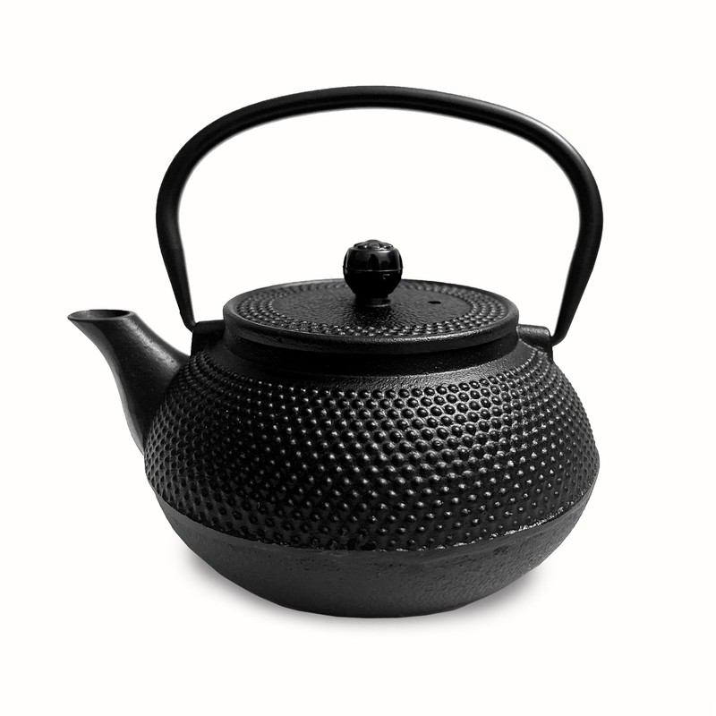 Bathala Botanicals Black Cast Iron Teapot with Stainless Steel Infuser