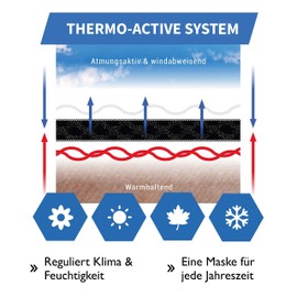 STANDWERK® Half Balaclava Black I Breathable and Climate Regulating Balaclava I Face Mask with High-Quality Nylon Mesh I Model X-Treme Functional Clothing for Men (L), black