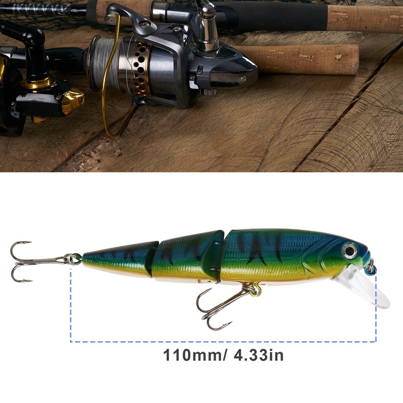EMSea 5PCS Multi Jointed Fishing Lures Artificial Baits Plastic Lifelike