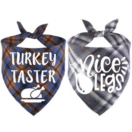 STMK 2 Pack Thanksgiving Day Dog Bandanas, Dog Holiday Fall Thanksgiving Bandanas Scarf for Small Medium Large Dogs (Small)