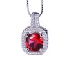 IzuBizu London Women's Sterling Silver Ruby Red Square White Cubic