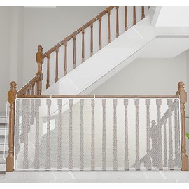 Stair Railings, Fall Prevention Net, Safety Net, Fall Prevention, Protective Net, 31.1 x 118.8 inches (79 x 300 cm), Stair Net, Balcony Net, For Stairs, Windows, Handrails, Mounting Band Included, For