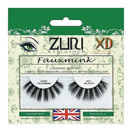 ZURI Fauxmink False Eyelashes | XD/8D X-Dimensional Natural False Lashes | False Eyelashes Natural Look | Thick Eyelashes With Lash Applicator | Natural Eyelashes with Glue | Mink Eyelashes Style #831