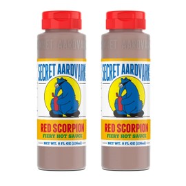 Secret Aardvark Red Scorpion Hot Sauce - Hottest Hot Sauce, Low Carb, Dairy Free, Spicy BBQ Sauce, Hot Sauce & Marinade - 8 fl oz 1 Pack