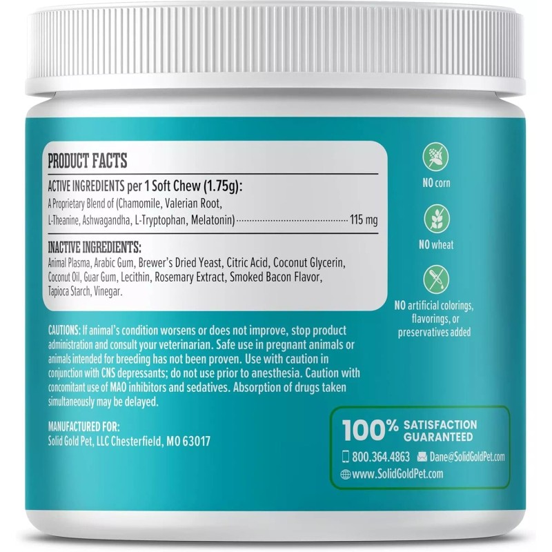 Solid Gold Calming Chews for Dogs - Soothing Snacks for