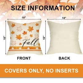 Ussap Fall Maple Leaf Decorative Throw Pillow Covers 18 x 18 Set of 4, Hello Autumn Leaves Thanksgiving Cushion Case Decor, Bless Our Home Sweet Home Seasonal Farmhouse Decoration for Sofa Couch