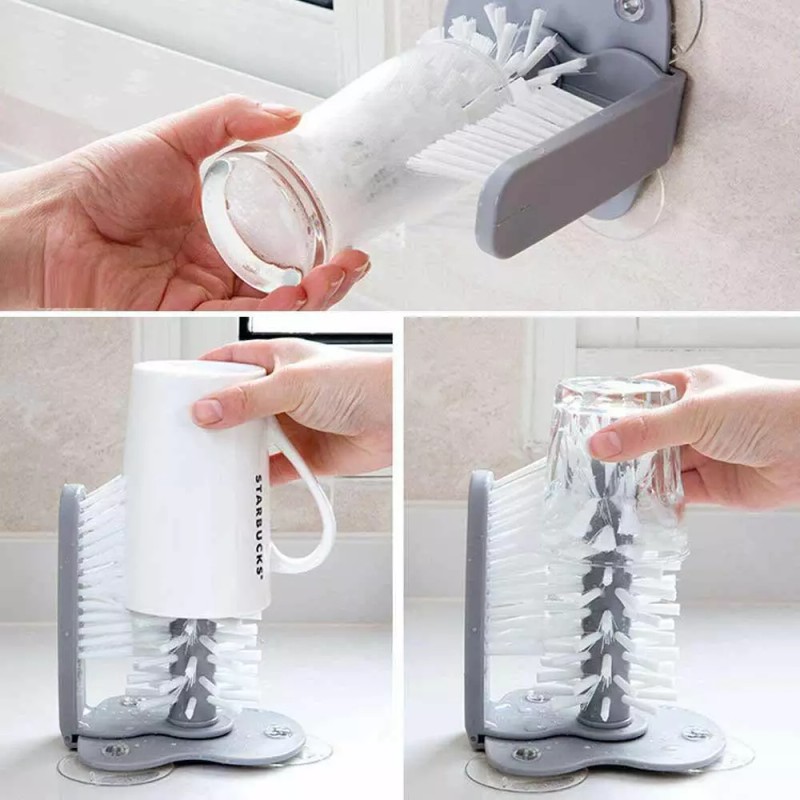 LIGHTSMAX Kitchen Sink Washing Cleaning Tools Glass Cleaner Double Sided