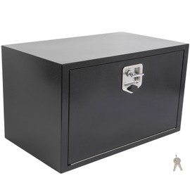 SCITOO 30Inch Heavy Duty Truck Bed Tool Box Black With Lock And Keys Waterproof Secure Storage For Pickup Trucks RV Trailers Underbody Tool Box Iron Construction Universal Fit