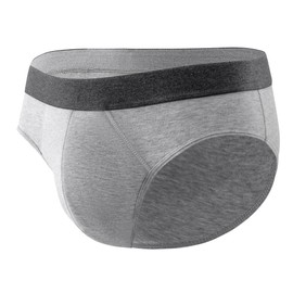 Battewa Men’s Incontinence Underwear Washable Leak Proof Incontinence Underwear for Men Reusable Urine Absorbent Brief (Large,Gray)