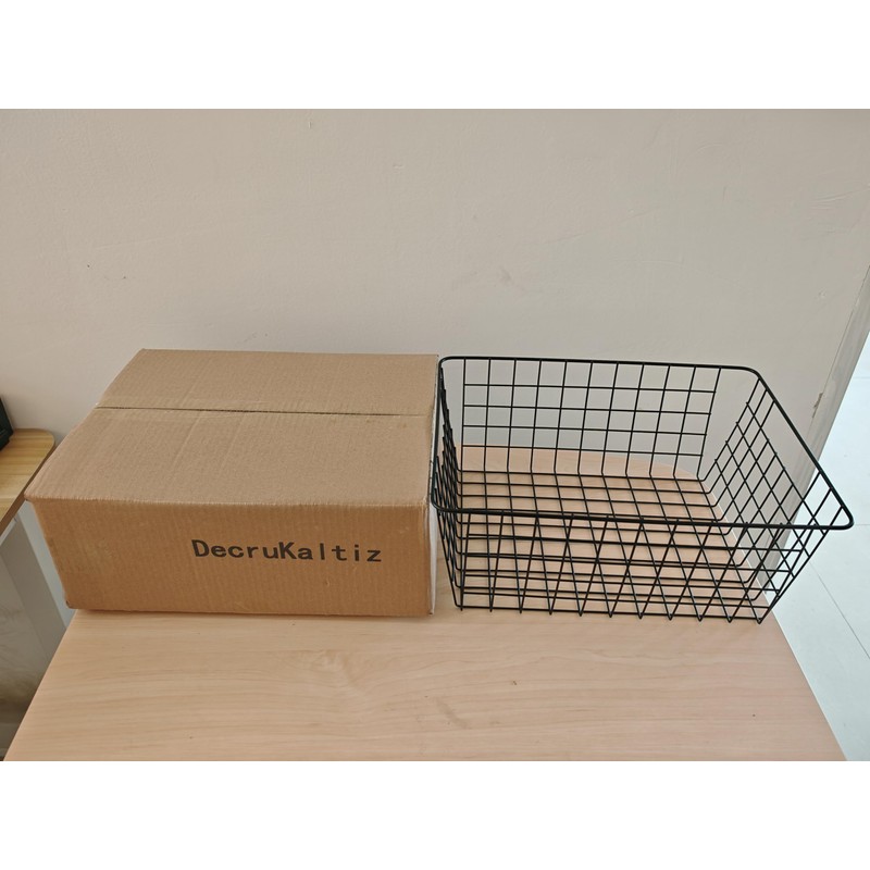 DecruKaltiz 6 Pack Metal Storage Baskets Heavy-Duty Wire Bins for