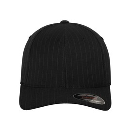 Flexfit Adult Hat Pinstripe - Black/White, Large/X-Large