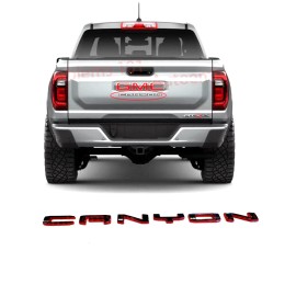 GMC 1PC Red Black Rear Tailgate Canyon Emblems Badge 2023-2025 GMC Canyon AT4X