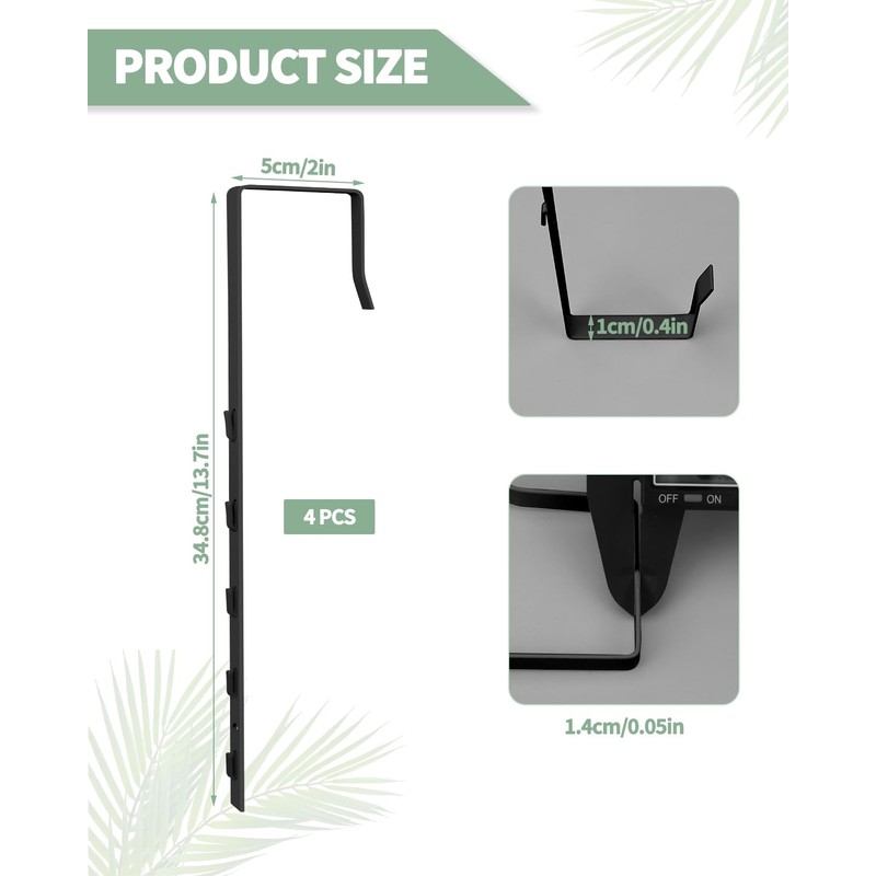 OXDFK 4 PCS Over The Door Mirror Hanger, Adjustable Door