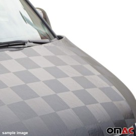OMAC Chess Front Hood Cover Black-Grey Vinly Bonnet Bra Stoneguard Protector for Ram Promaster 2014-2020