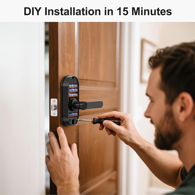 Smart WiFi Door Lock with Handle: SMONET Keyless Entry Lock