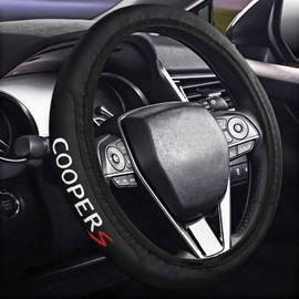 Car Leather Steering Wheel Cover Anti-Slip Steering Wheels Accessories Compatible with Mini Cooper Accessories