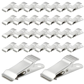 Elesunory 30 Pcs Metal Alligator Clips, 1.58 Inch x 0.5 Inch Metal Mini Clamps, Mini Spring Clamps for Wire, Photo, Curtain, Crafts
