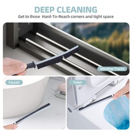 Newppon 12 Pack Cleaning Brush Set - Hard Bristle Crevice Cleaning Brush - Multifunctional Gap Scrub Brush - Home Essentials for Kitchen Bathroom, Windows Faucets Grout & Car