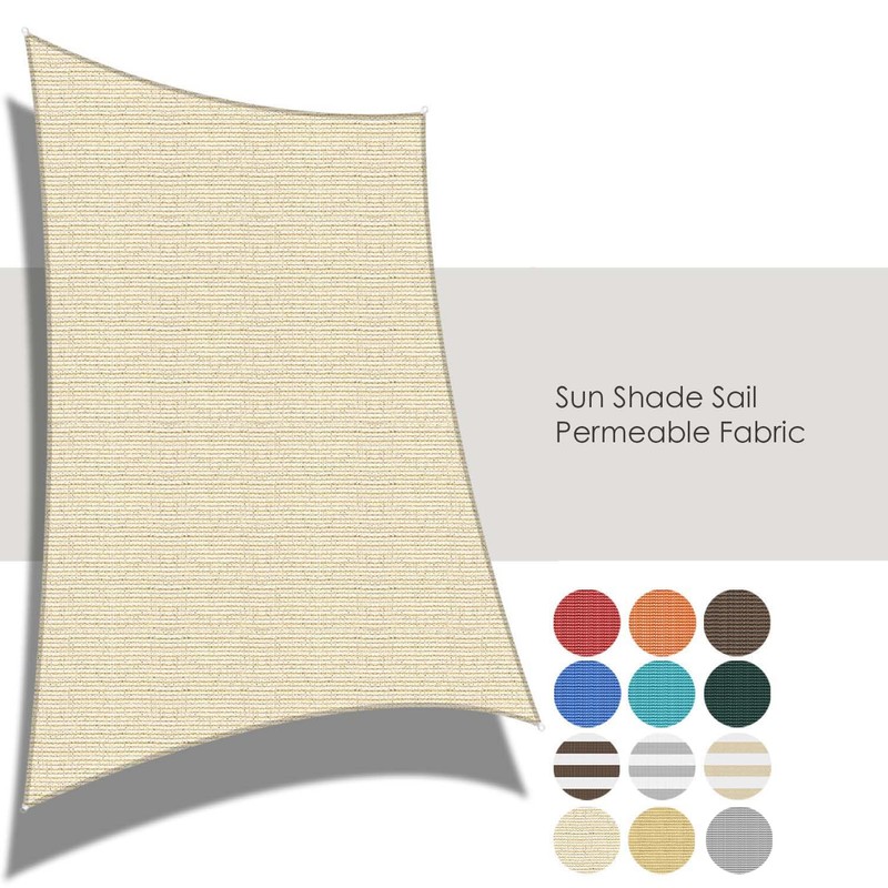 ECOOPTS 12'x16' HDPE Sun Shade Sail Rectangle Canopy Shades for