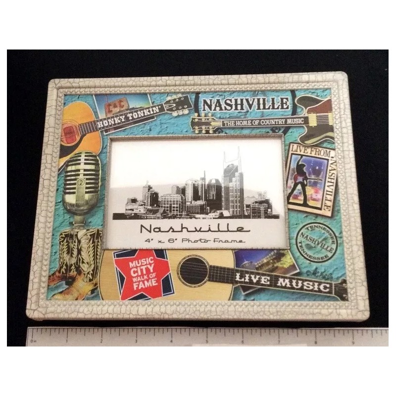 NASHVILLE, TENNESSEE 4" X 6"- 2 PHOTO FRAMES MEMORIES SOUVENIR