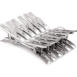 Garden Of Arts Stainless Steel Multipurpose/Cloth Clip/Cloth Pegs/Laundry/Home Pack of 12 Pcs