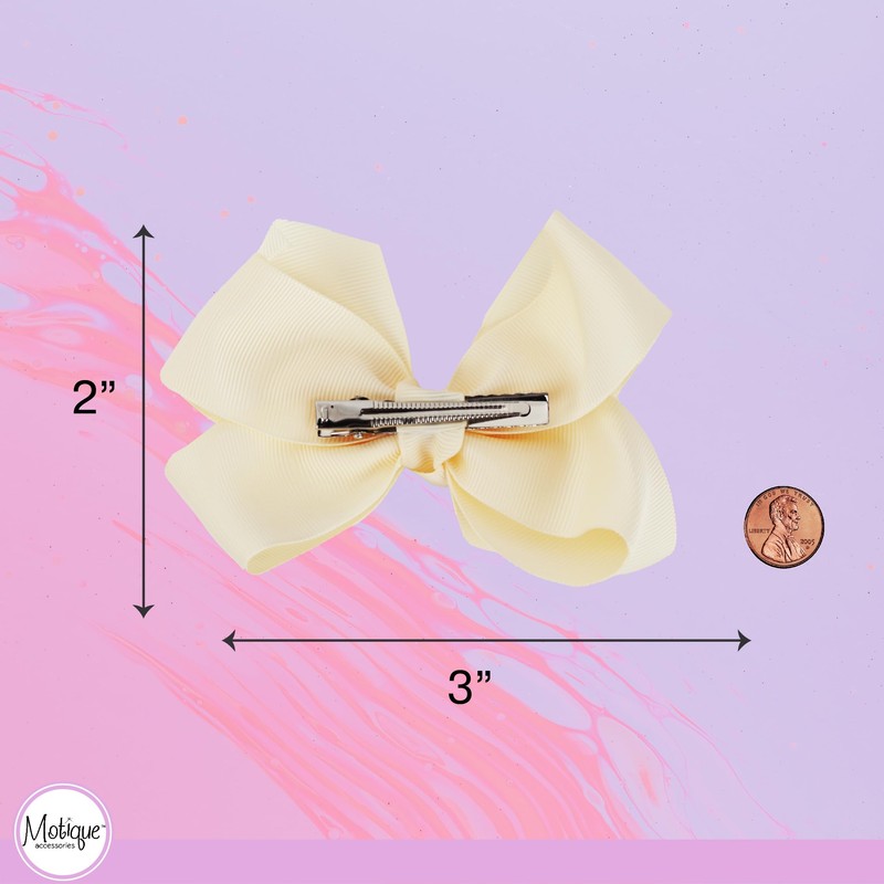 3 Inch Grosgrain Bow for Little Girls- Set of 2