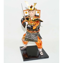 Palmetto Housewares Japanese Warrior Doll, Samurai, 30cm/12 inch, Japanese Culture, Asian Doll (Golden-Helmet)