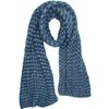 Navy Blue Two-Tone Eyelash Knit Oblong Unisex Soft Scarf