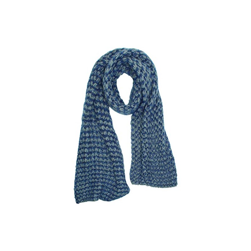 Navy Blue Two-Tone Eyelash Knit Oblong Unisex Soft Scarf
