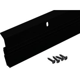 Heavy Duty Silver Triple Seal Door Sweep for Gaps up to 1" Made in USA V-62T (3 FT (36") Long) (Black, 36 INCHES)