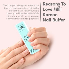 ZMOI Pro Nail Buffer – Lujoso brillo coreano bloque de pulido de uñas de 4 vías – Uñas de brillo natural – Herramientas de manicura y pedicura para el hogar y el salón (paquete de 2)