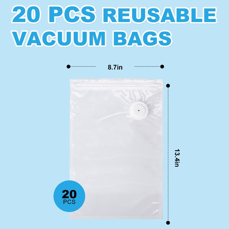 Vacuum Sealer Bags -20pcs, Suitable for handheld Vacuum Sealer