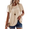 Falechay Boho Tops for Women Cute Lace Blouse Solid Bohemian